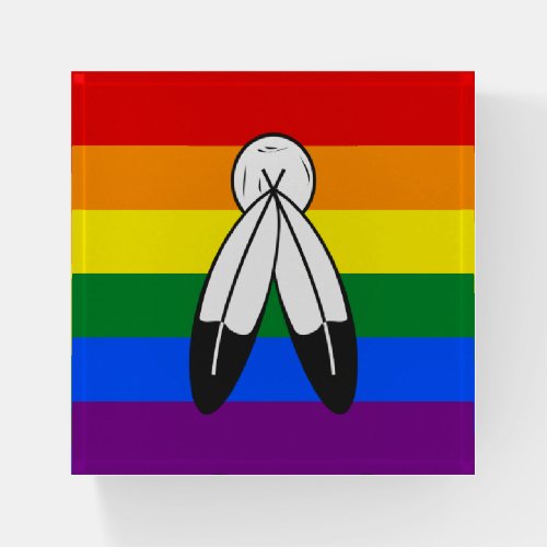 two_Spirit Pride Flag Paperweight