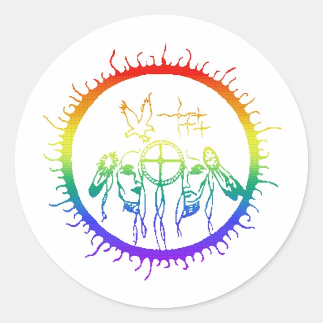 Two-Spirit Rainbow Classic Round Sticker (Front)