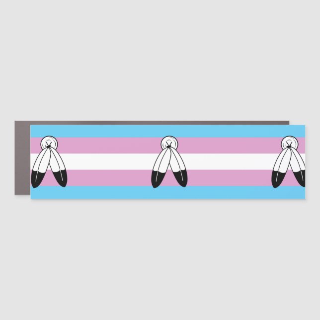 Two-Spirit Trans Pride Flag Car Magnet (Front)