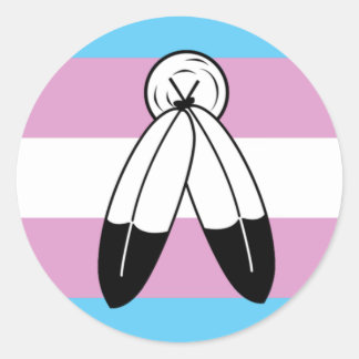 Two-Spirit Trans Pride Flag Classic Round Sticker