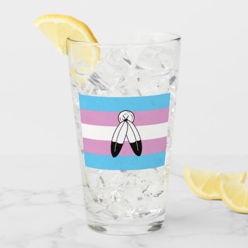 Two_Spirit Trans Pride Flag Glass