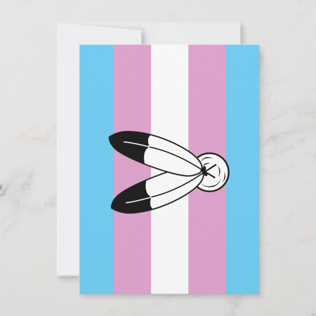 Two-Spirit Trans Pride Flag Holiday Card (Front)