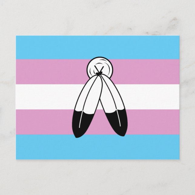 Two-Spirit Trans Pride Flag Postcard (Front)