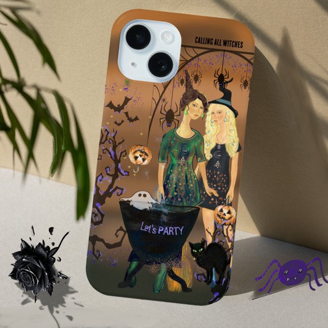 Two Spooktacular Halloween Witches  Phone Case (Two Spooktacular Halloween Witches Phone Case)