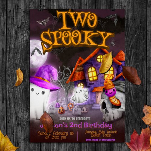 Two Spooky _ 2nd Birthday Invitation