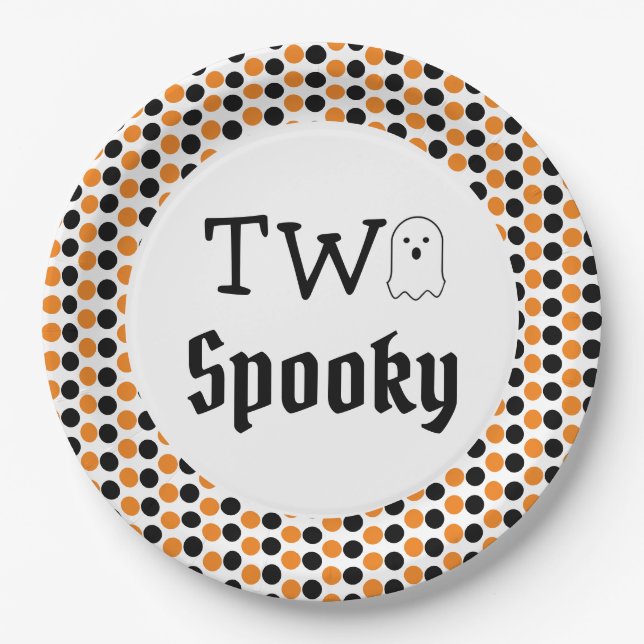 Two Spooky 2nd Birthday Paper Plates (Front)