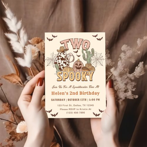 Two Spooky 2nd Birthday Western Party Invitation