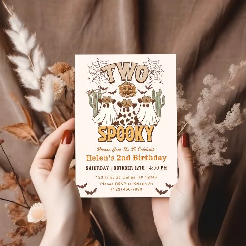 Two Spooky 2nd Birthday Western Party Invitation