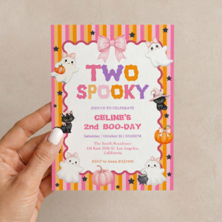 Two Spooky Birthday Invitation for Girl