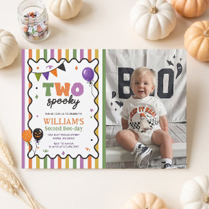 Two Spooky Boo-Day Colorful Birthday Invitation