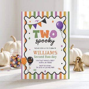 Two Spooky Boo-Day Colorful Birthday Invitation