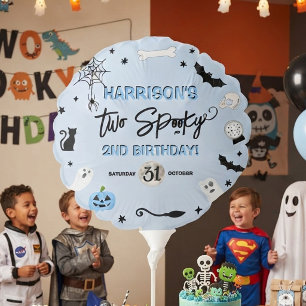 Two Spooky! Boys Halloween 2nd Birthday Party Balloon