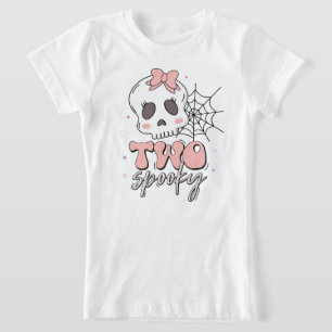 Two Spooky Cute Pink Halloween Name Birthday T-Shirt