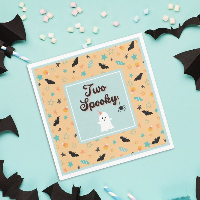 Two Spooky Gender Neutral Halloween 2nd Birthday Napkins (Creator Uploaded)