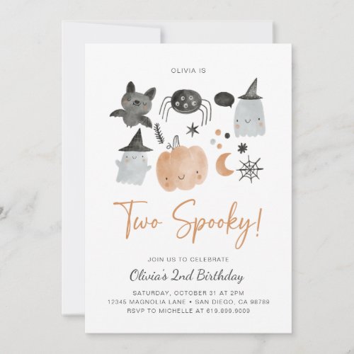 Two Spooky  Ghost Invitation  Spooky 2nd