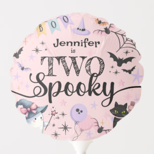 TWO Spooky Girl Cute Ghost Halloween 2nd Birthday Balloon