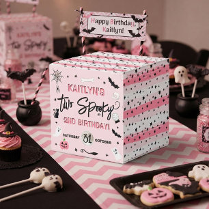 Two Spooky! Girls Halloween 2nd Birthday Party Favor Boxes
