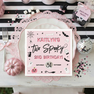 Two Spooky! Girls Halloween 2nd Birthday Party Napkins