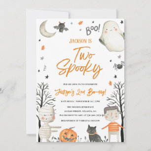 Two Spooky Halloween 2nd Birthday Invitation