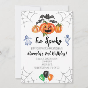 Two Spooky Halloween 2nd Birthday Invitation