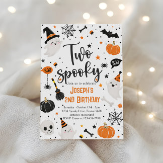 Two Spooky Halloween 2nd Birthday Invitation