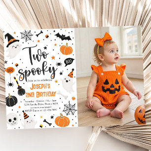 Two Spooky Halloween 2nd Birthday Invitation