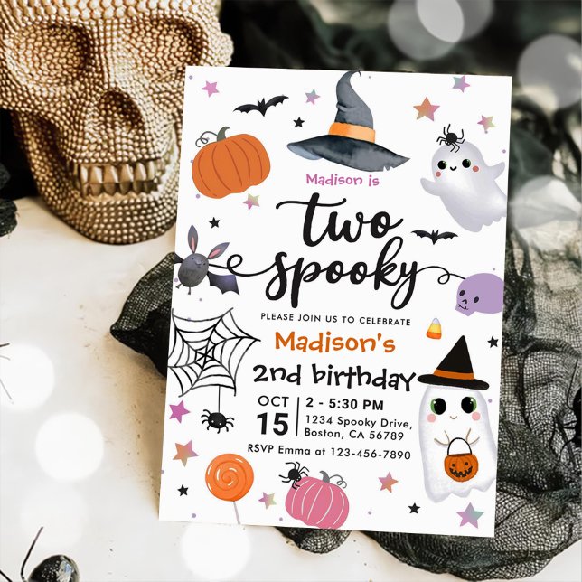 Two Spooky Halloween 2nd Birthday  Invitation (Creator Uploaded)