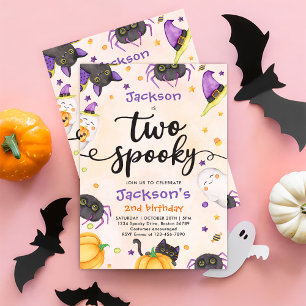 Two Spooky Halloween 2nd Birthday Invitation