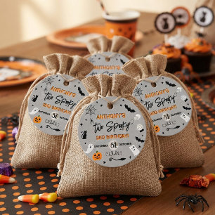 Two Spooky! Halloween 2nd Birthday Party Favor Tags