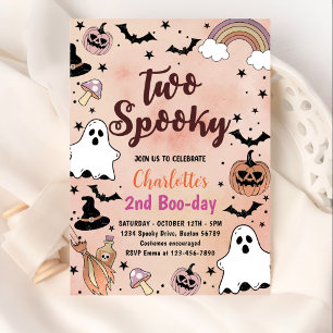 Two Spooky Halloween 2nd Birthday Party Invitation