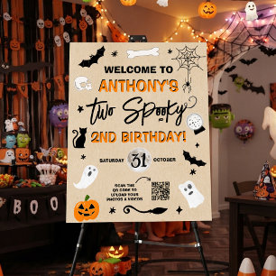 Two Spooky! Halloween 2nd Birthday Party Welcome Foam Board