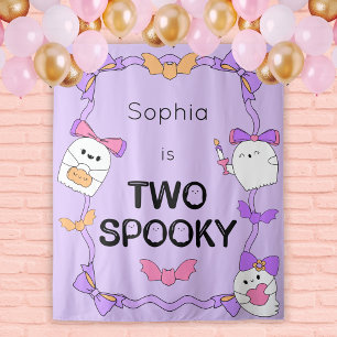 Two Spooky Halloween Birthday Backdrop Tapestry