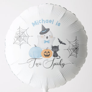 Two spooky Halloween Birthday blue Boo Balloon
