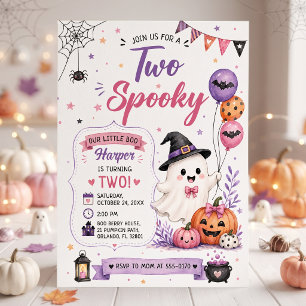 Two Spooky Halloween Birthday Party Invitation