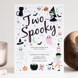 Two Spooky Halloween Birthday Party Invitation