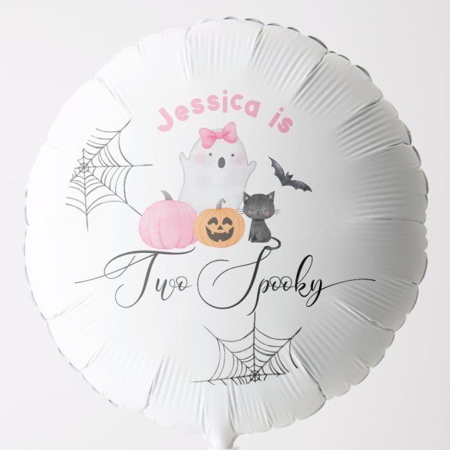 Two spooky Halloween birthday pink little Boo Balloon (Front)