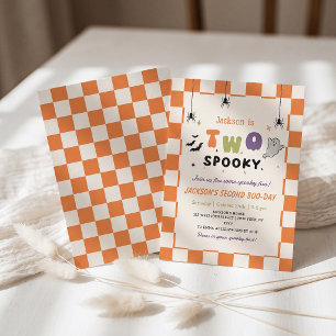 Two Spooky Halloween Colorful Birthday Invitation