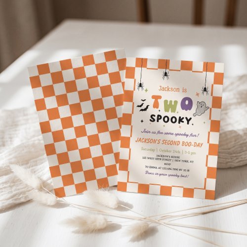 Two Spooky Halloween Colorful Birthday Invitation