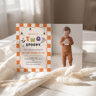 Two Spooky Halloween Colorful Birthday Invitation