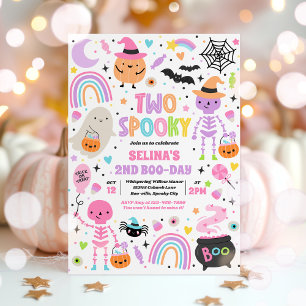 Two Spooky Halloween Cuties 2nd Birthday Party Invitation