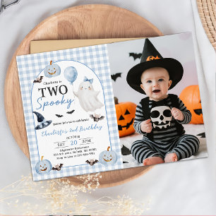 Two Spooky Halloween Ghost 2nd Birthday Invitation