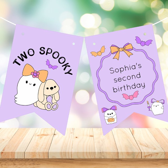 Two Spooky Halloween Ghost Birthday Bunting Flags (Creator Uploaded)