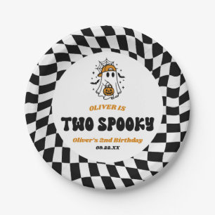Two Spooky Halloween Retro 2nd Birthday Party Paper Plates
