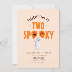 Two Spooky Halloween Second Birthday Invitation