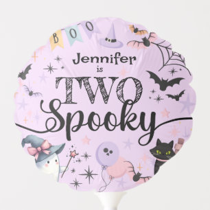 TWO Spooky Purple Ghost Halloween 2nd Birthday Balloon