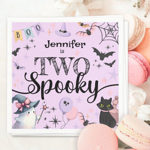 TWO Spooky Purple Ghost Halloween 2nd Birthday Napkins