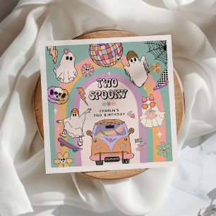 Two Spooky Retro Fun 2nd Birthday Party Napkins