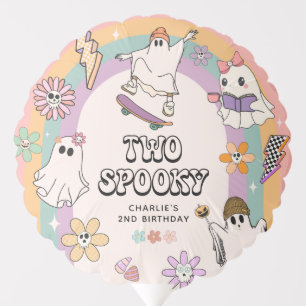 Two Spooky Retro Fun Halloween 2nd Birthday Party  Balloon