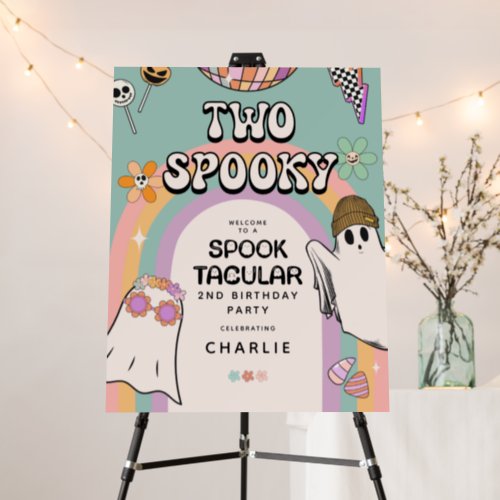 Two Spooky Retro Fun Halloween Birthday Party Foam Board