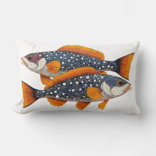 Two spotted fish lumbar pillow